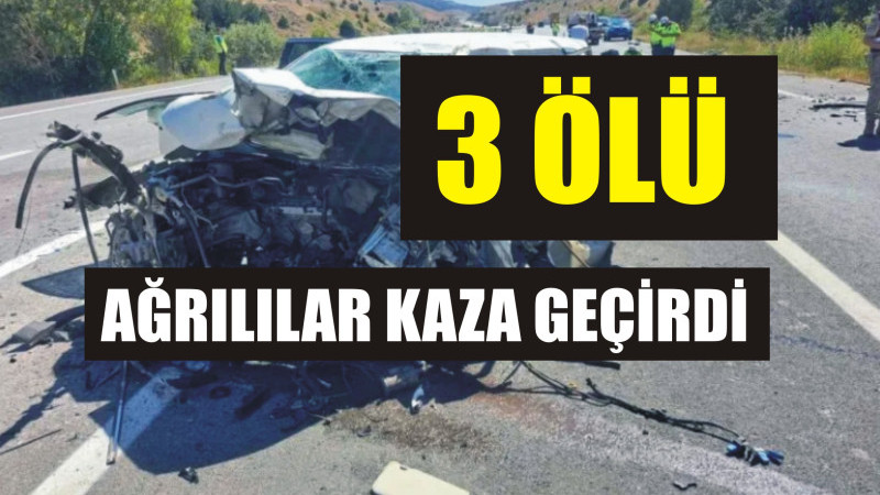 Ağrılılar kaza geçirdi 3 Ölü