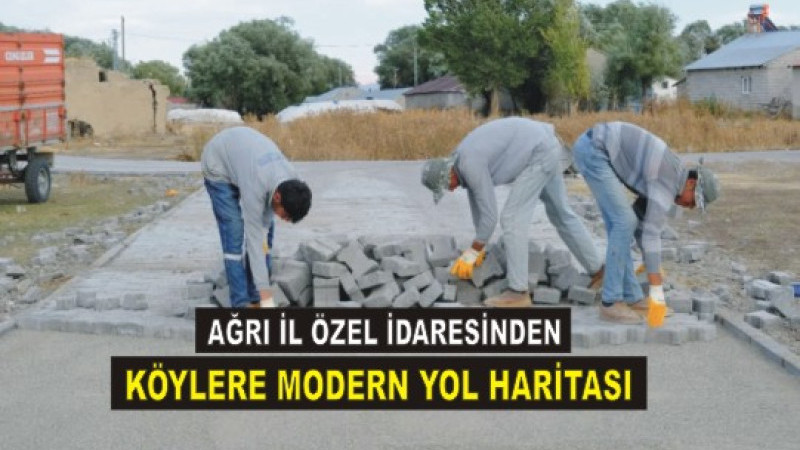 Ağrı’da Köy Yolları Kilit Parkeyle Güzelleşiyor
