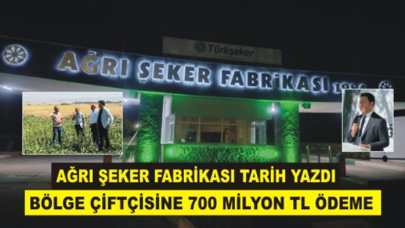 Türkiye’de Bir İlk: Ağrı Şeker Fabrikası Pancar Ödemelerini 8 Ocak’ta Yaptı