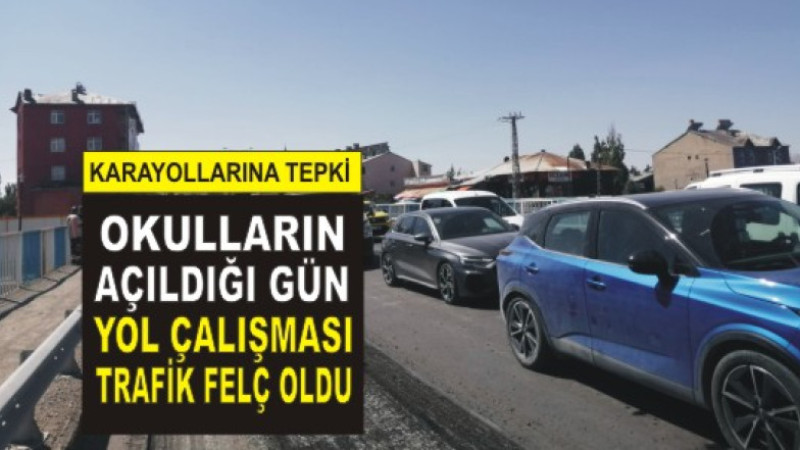 Okul Gününde Yol Çalışması Trafiği Felç Etti