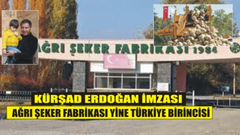 Ağrı Şeker Fabrikası Yine Zirvede: Türkiye Birinciliği Değişmedi