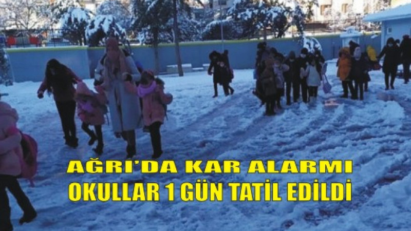 Ağrı’da Kar Alarmı! Okullar 1 Gün Tatil Edildi